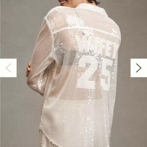 En Elly Wifey Sequin Buttondown Shirt